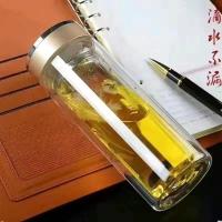 百斯克 典雅茶水分离双层玻璃杯 BSK-BB240260 300ml (单位:个)