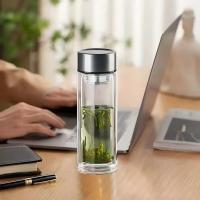 百斯克 典雅茶水分离双层玻璃杯 BSK-BB832540 300ml (单位:个)