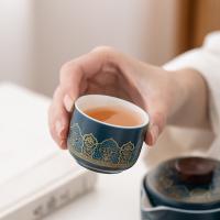 贝格帝 堆花旅行茶具套装 8件套 BGD-DH08 茶壶*1茶叶罐*1 /主人杯*1/品茗杯*3 /竹板*1/收纳盒*1 (单位:套) 多色随机