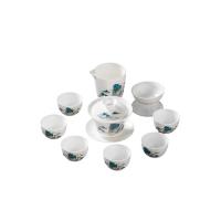 贝格帝 功夫茶具套装 礼盒装 BGD-GFCJ10 茶杯60ml**6+盖碗150ml+公道杯8.5*8.5cm+茶漏8*5.5cm+礼盒 (单位:套) 白色