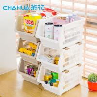 茶花（CHAHUA） 收纳筐 2894 35*23*20cm (单位:个) 颜色随机发货 灰黄色 米白色 颜色随机