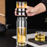 A-TIMES 双炫不锈钢茶水分离 玻璃杯 CJ-21053 420ml 40个/箱 (单位:个) 透明