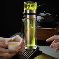 A-TIMES 双炫不锈钢茶水分离 玻璃杯 CJ-21053 420ml 40个/箱 (单位:个) 透明