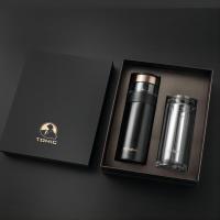 特美刻（TOMIC） 保温杯礼盒套装 茶水分离 TW60059 370ml保温杯+340ml玻璃杯 (单位:套) 绅士黑