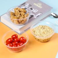 芳草地 一次性碗塑料饭盒 透明圆形 3G6010 700ml*100只 (单位:箱)