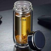 希诺 XN-1927 抗菌双层透明玻璃杯 410mL (单位: 个)珠光本色