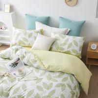 LOVO 床品四件套 叶叶之春 枕套48*74*2被套200*230cm床单230*241cm (单位:套) 绿色