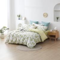 LOVO 床品四件套 叶叶之春 枕套48*74*2被套200*230cm床单230*241cm (单位:套) 绿色