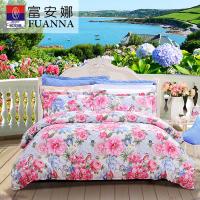 富安娜 磨毛四件套 群芳尽艳 被套203*229cm床单230*240cm枕套74*48cm*2 (单位:套) 红色