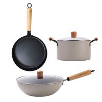 贝格帝 BGD-CTJ30 不粘锅套装 炒锅30cm 汤锅22cm 煎锅26cm （单位：套） 北欧白