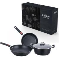 艾逸瑶选 艾萨克麦饭石锅具 三件套 CJ-21099 30cm炒锅+24cm汤锅+24cm煎锅 5套/箱 (单位:套) 新老包装随机