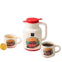 WORLD KITCHEN 奔向幸福系列咖啡杯壶三件组 WK-BH03S63C-JY/KZ 壶1500ML+杯480ml*2 (单位:套) 白色、红色