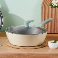 炊大皇 平底不粘锅炒锅 QCM28WO 28cm (单位:套) 麦饭石色