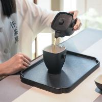 万仟堂 四方团圆 功夫茶具 1壶1海4杯1茶盘 7件套 黑色（单位：套）