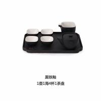 万仟堂 四方团圆 功夫茶具 1壶1海4杯1茶盘 7件套 黑色（单位：套）
