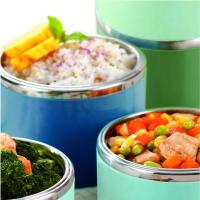 艾逸瑶选 贝卡斯双层不锈钢饭盒 930ML CJ-21041 （单位：个）