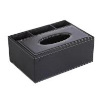 优必利 5038A 纸巾盒 23.5*15*9.5cm 方形皮质 （单位:个） 黑色