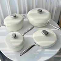 温仑山（VELOSAN） 鹅卵石不粘锅四件套 电磁炉通用 VE03501 炒锅32cm+煎锅26cm+汤锅24cm+奶锅20cm 1套/箱 (单位:套) 白色