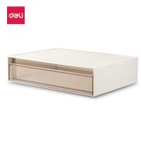 得力（deli）PK104 桌面收纳盒 单格  325*240*82mm 材质PET  一层抽屉 (单位：个) 混色 随机发货