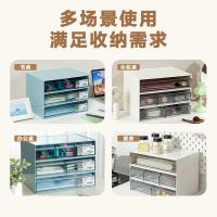 得力（deli）PK104 桌面收纳盒 单格  325*240*82mm 材质PET  一层抽屉 (单位：个) 混色 随机发货