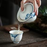 苏氏陶瓷（SUSHI CERAMICS）J0267 手绘青花盖碗 带两个茶杯 3头/套（单位：套）