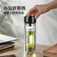 康厨亚（KANGCHUYA） 便携提环耐热防爆双层玻璃杯 KX8658-st320 320ml (单位:个)