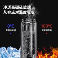 康厨亚（KANGCHUYA） 便携提环耐热防爆双层玻璃杯 KX8658-st320 320ml (单位:个)