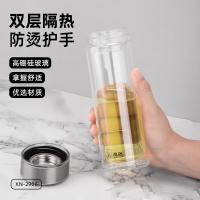 希诺 高硼硅玻璃杯 双层 XN-2906 315ML (单位:个) 颜色随机