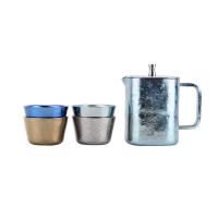 希诺 茶具套装 纯钛 XN-T903 小花茶杯177g；钛小茶杯23g*4 (单位:套) 混色