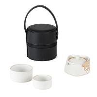 万仟堂 龙行天下 快客杯 茶具套装 两杯带包（单位：套）羊脂白釉