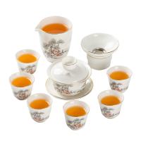 金镶玉 描金山间流水 功夫茶具 茶具套装 白色（单位：套）