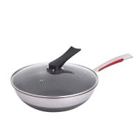 百斯克 尚品生活410不锈钢蜂窝物理不粘炒锅 BSK-GC231506 32cm (单位:个)