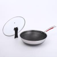 百斯克 尚品生活410不锈钢蜂窝物理不粘炒锅 BSK-GC231506 32cm (单位:个)