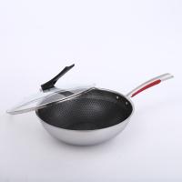 百斯克 尚品生活410不锈钢蜂窝物理不粘炒锅 BSK-GC231506 32cm (单位:个)
