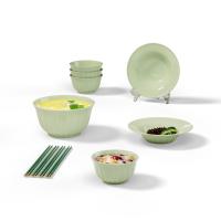 皖亭 翡玉碗盘 十一件套 WT-FC-11 4.5英寸*4+7英寸*4+6英寸 (单位:套) 绿色