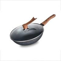 都市太太（DStt） 悦福麦饭石不粘 带盖 炒锅 32cm 8个/箱 (单位:个) 深灰色