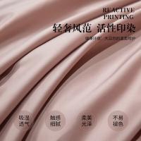 南极人（NanJiren） 四件套 仿天丝纯色 N4XW141 200*230cm 1床/箱 (单位:床) 轻奢粉拼灰
