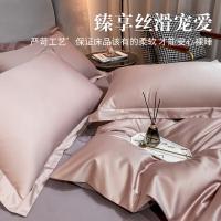 南极人（NanJiren） 四件套 仿天丝纯色 N4XW141 200*230cm 1床/箱 (单位:床) 轻奢粉拼灰