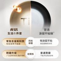 康厨亚（KANGCHUYA） 经典有钛不粘炒锅 含玻璃盖 KX6916 锅体直径32cm  含玻璃盖 (单位:个) 钛合金色