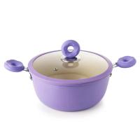 赫曼德 紫罗兰锅具三件套 HMD-97310 汤锅 24cm 煎锅 24cm 硅胶铲 32cm*10cm 6套/箱 (单位:套) 紫色