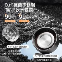富光（FUGUANG）G2061-SH-400K 抗菌双层玻璃杯 400ML（单位：个） 黑色
