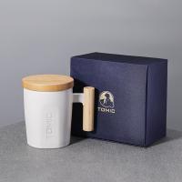 特美刻（TOMIC） 创意木柄 马克杯陶瓷杯 400ml 白色（单位：只）
