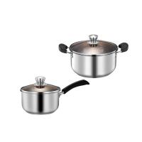 皖亭 WT-BL-2 宾丽奶汤蒸锅两件套 奶锅18cm 汤锅22cm（单位：套） 银色