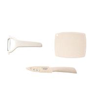 拜格（BAYCO） BD8051 不锈钢便携家用刀具套装 水果刀+削皮刀+菜板(单位：套) 米色