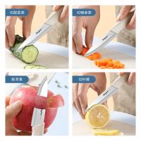 拜格（BAYCO） BD8051 不锈钢便携家用刀具套装 水果刀+削皮刀+菜板(单位：套) 米色