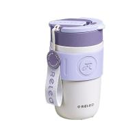物生物（RELEA）星语陶瓷女士手持保温杯 400ML（单位：个）颜色随机