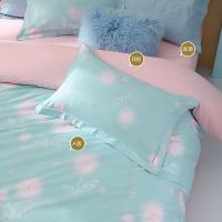 水星家纺（MERCURY）  新年华如玉 40S全棉印花四件套 床品套件 1.5m床200*230cm 婴儿蓝（单位： 套）