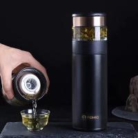 特美刻（TOMIC）  TW60051 瓷化内胆茶水分离保温杯 370ML （单位：个） 钛白色