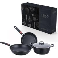 艾逸瑶选 CJ-21099 艾萨克麦饭石锅具三件套 30cm炒锅+24cm汤锅+24cm煎锅（单位：套）