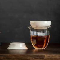 苏氏陶瓷（SUSHI CERAMICS） J0425 茶漏羊脂玉全白瓷一体茶滤网滤茶器创意茶隔功夫茶具配件 白瓷茶漏 (单位:个)